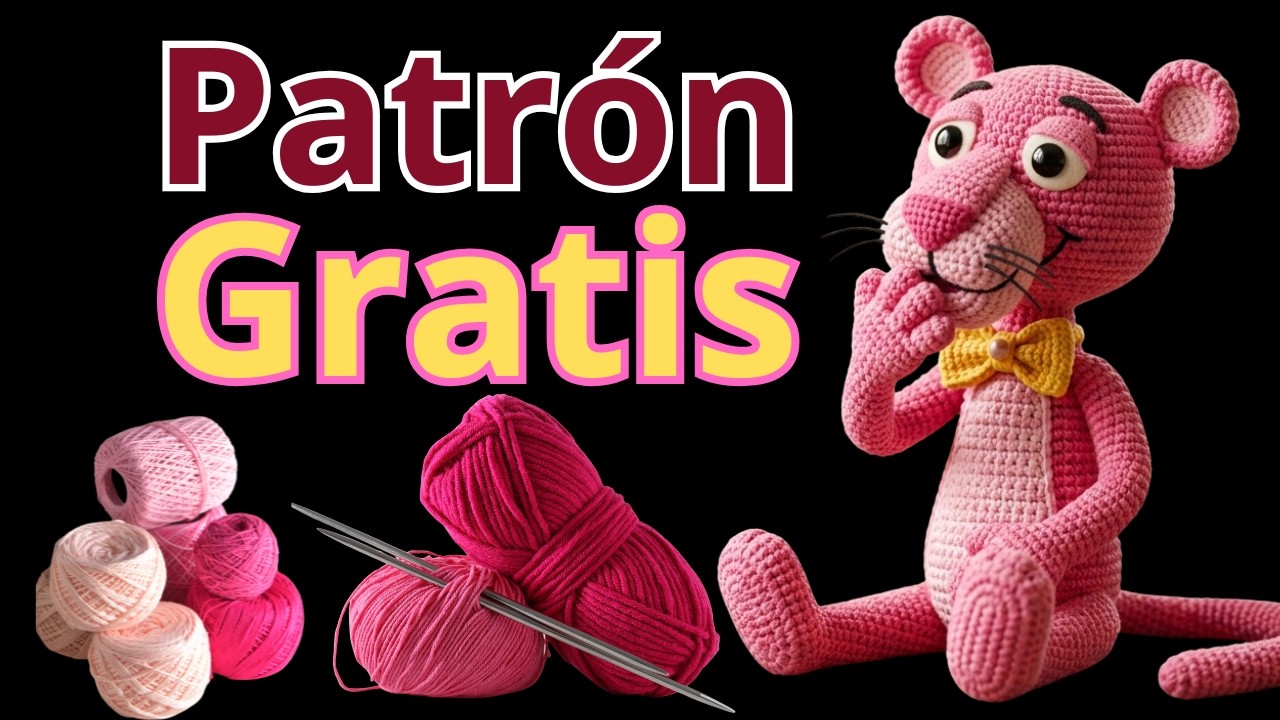 Pantera Cor-de-Rosa de amigurumi