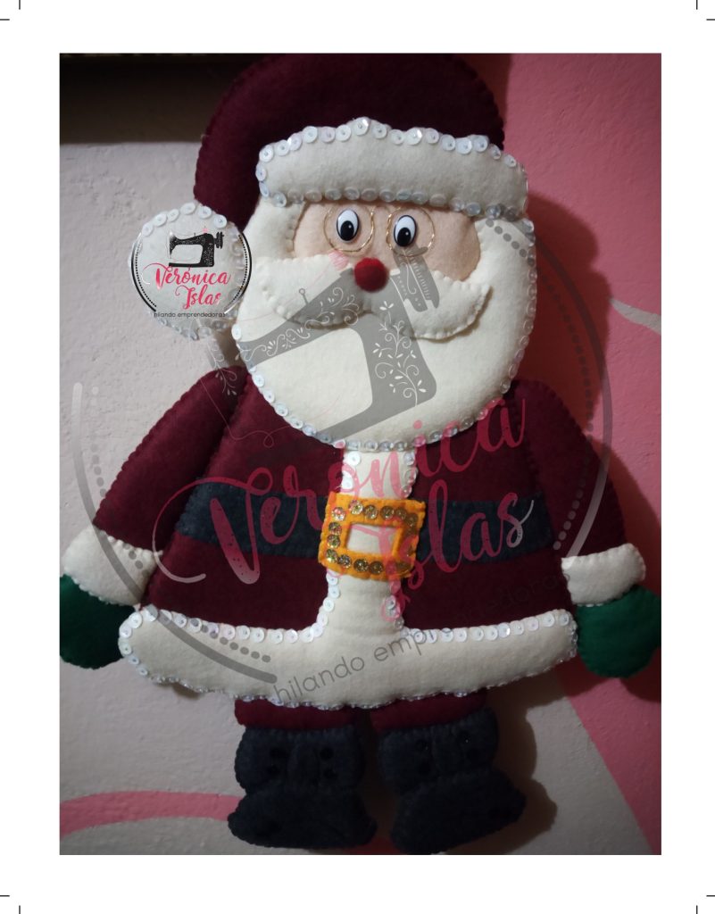 Papai Noel de tecido – lista de materiais - molde parte 1