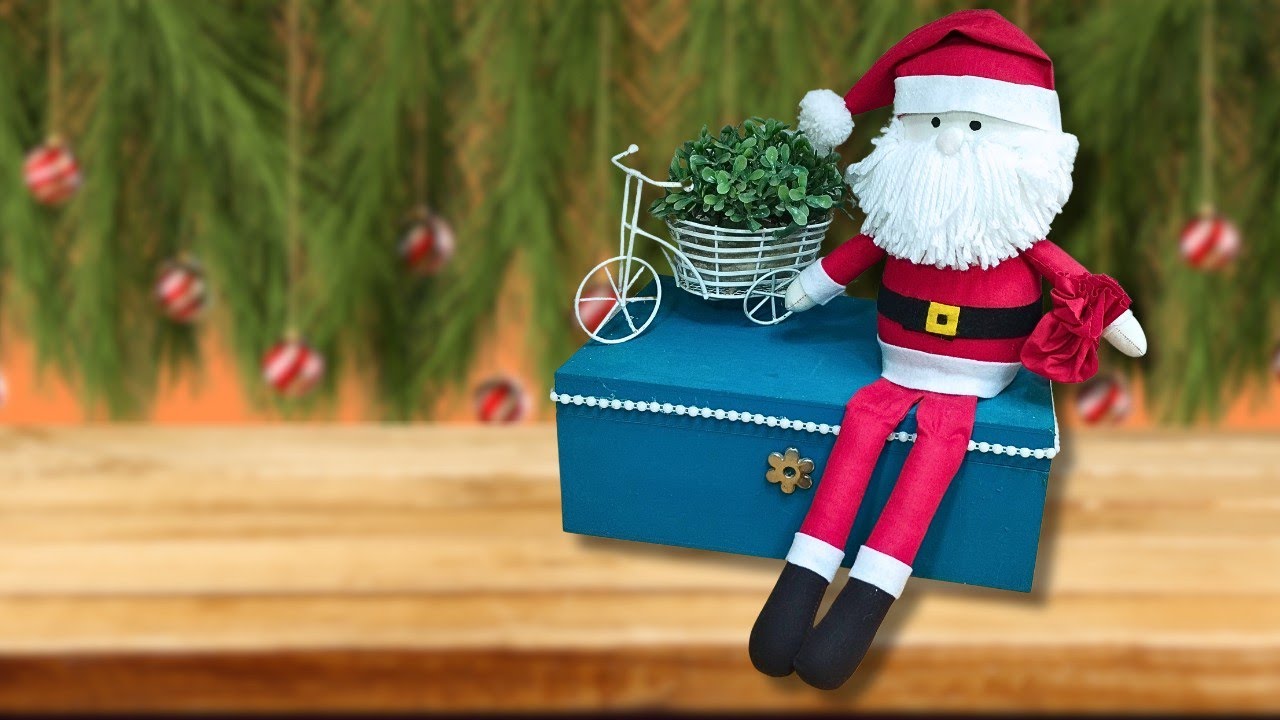 Papai Noel de tecido para decoração natalina
