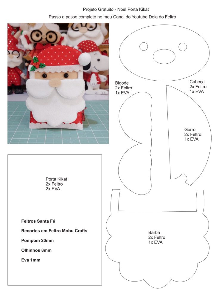 Papai Noel porta-KitKat - molde parte 1
