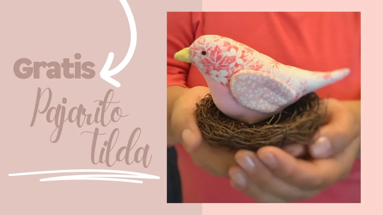 Passarinho Tilda de tecido