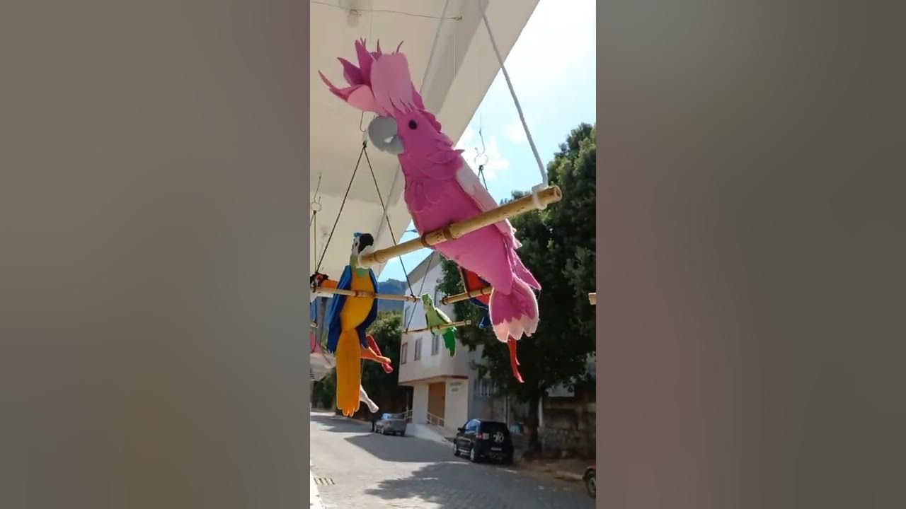 Pássaros 3D de feltro e tecido