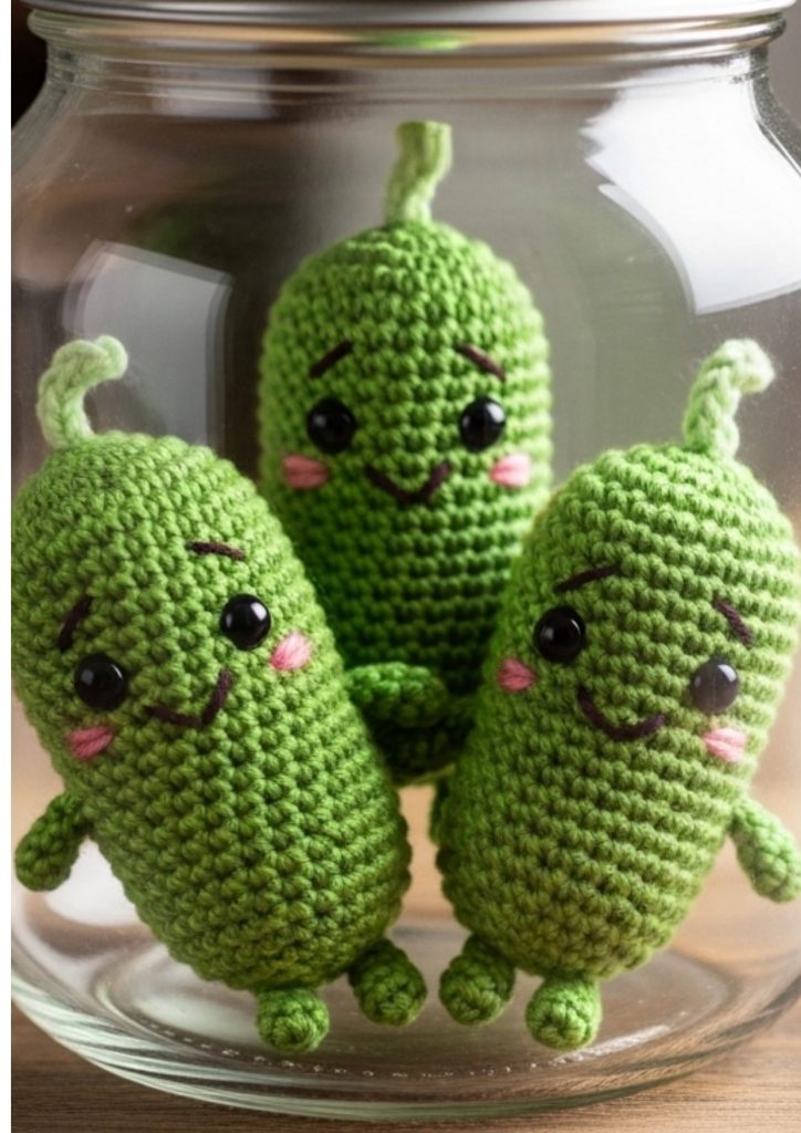 Pepinos antiestresse de amigurumi - molde parte 2