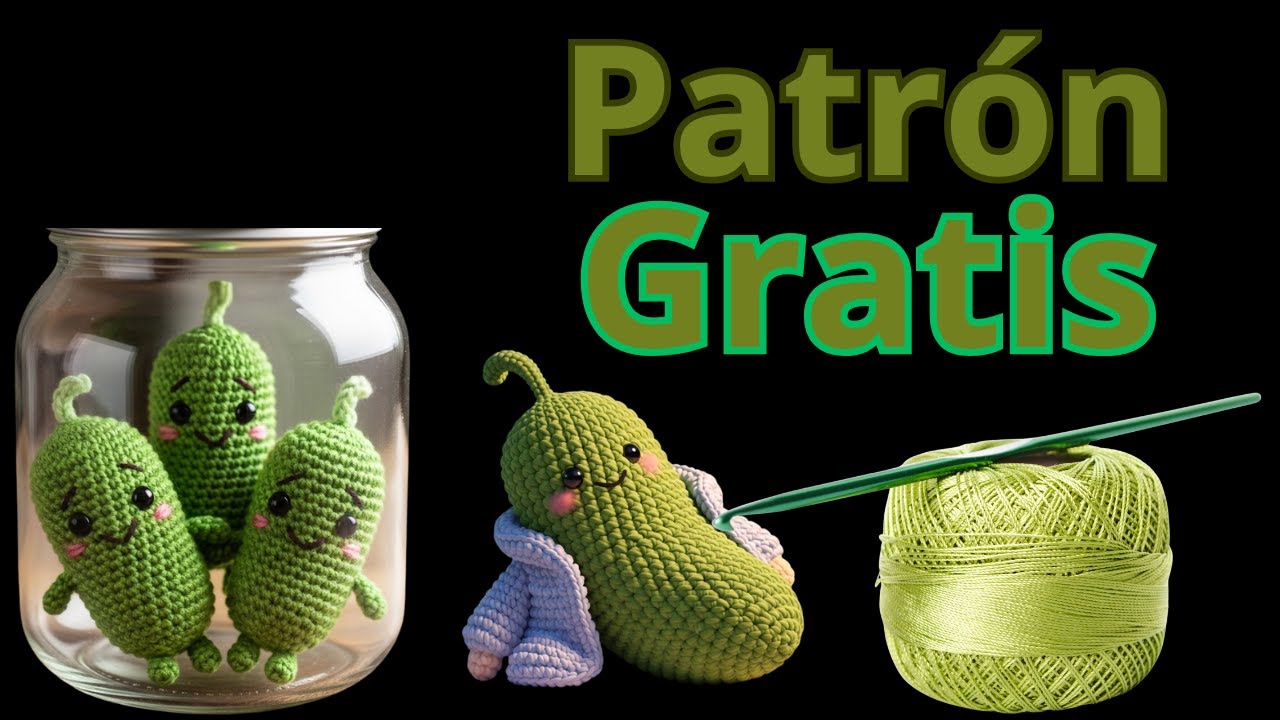 Pepinos antiestresse de amigurumi