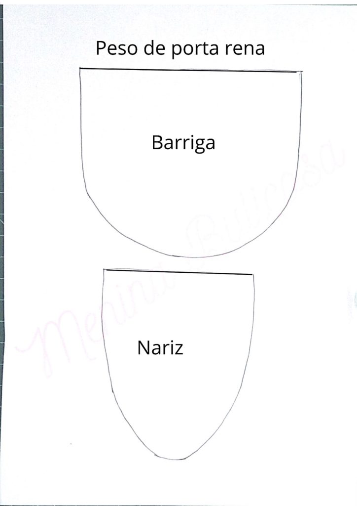 Peso de porta de rena para decoração natalina - molde parte 2