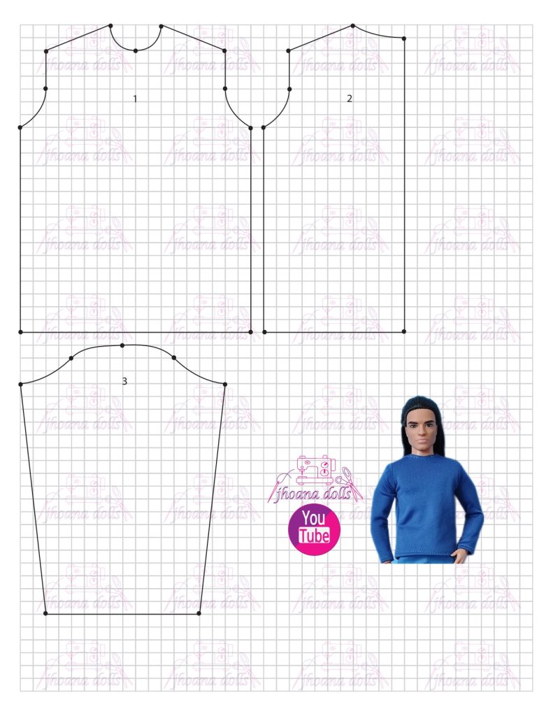 Pijama para Ken - molde parte 1
