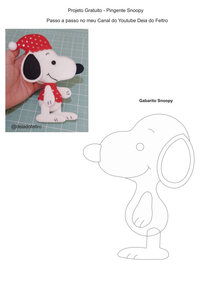 Pingente Snoopy de feltro - molde parte 2