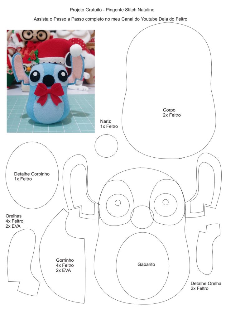 Pingente Stitch - molde parte 1