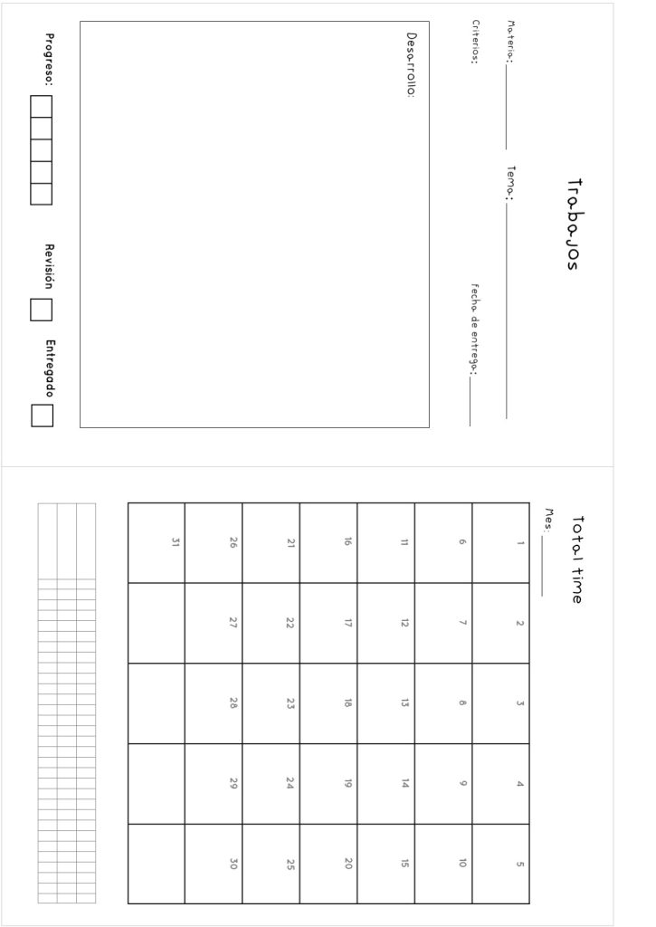 Planner de estudos completo - molde parte 43