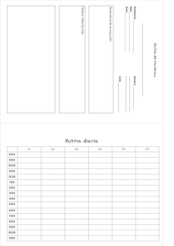 Planner de estudos completo para imprimir - molde parte 33