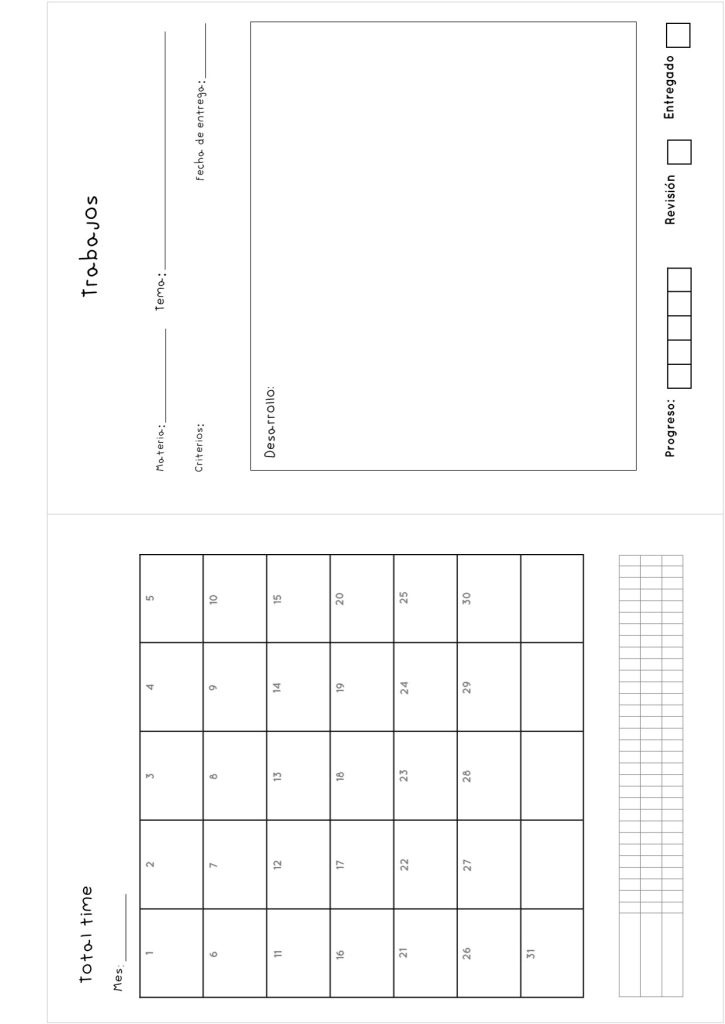Planner de estudos completo para imprimir - molde parte 44