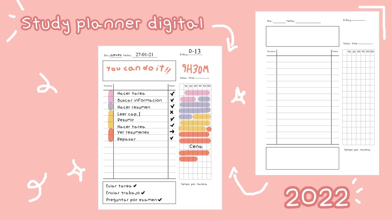 Planner de estudos digital para baixar