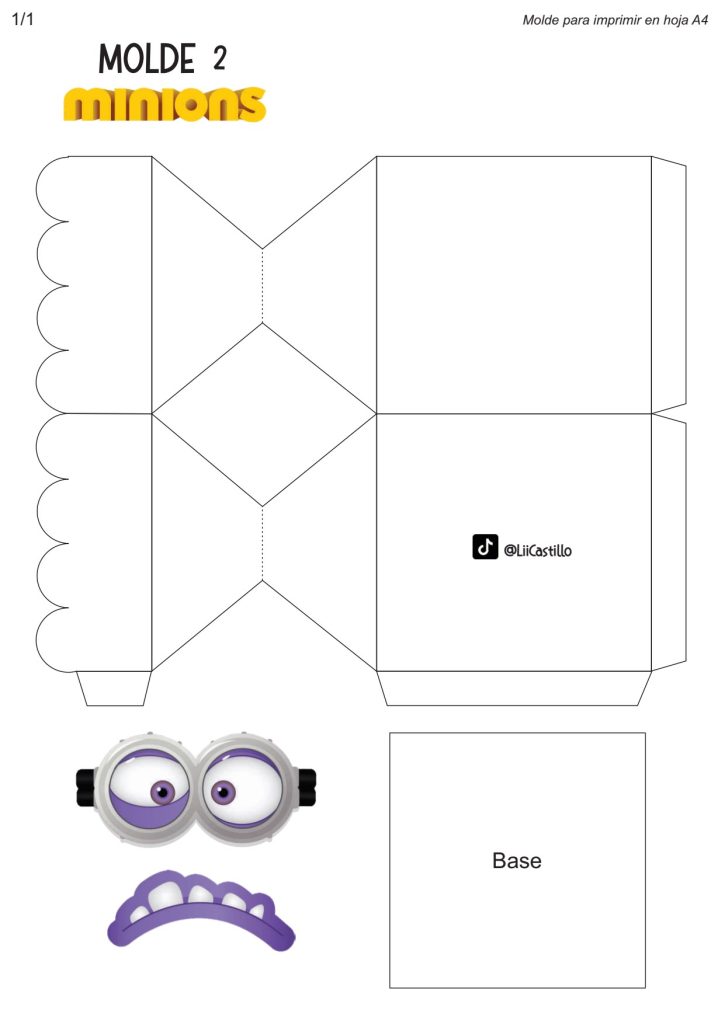 Porta-doces dos Minions - molde parte 3