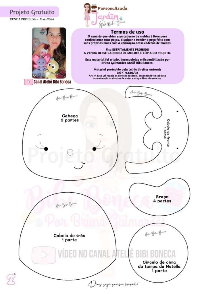 Pote de Nutella personalizado Jardim Encantado com caracol - molde parte 2