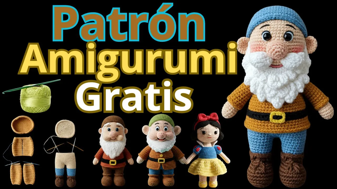 Professora dos Sete Anões de amigurumi