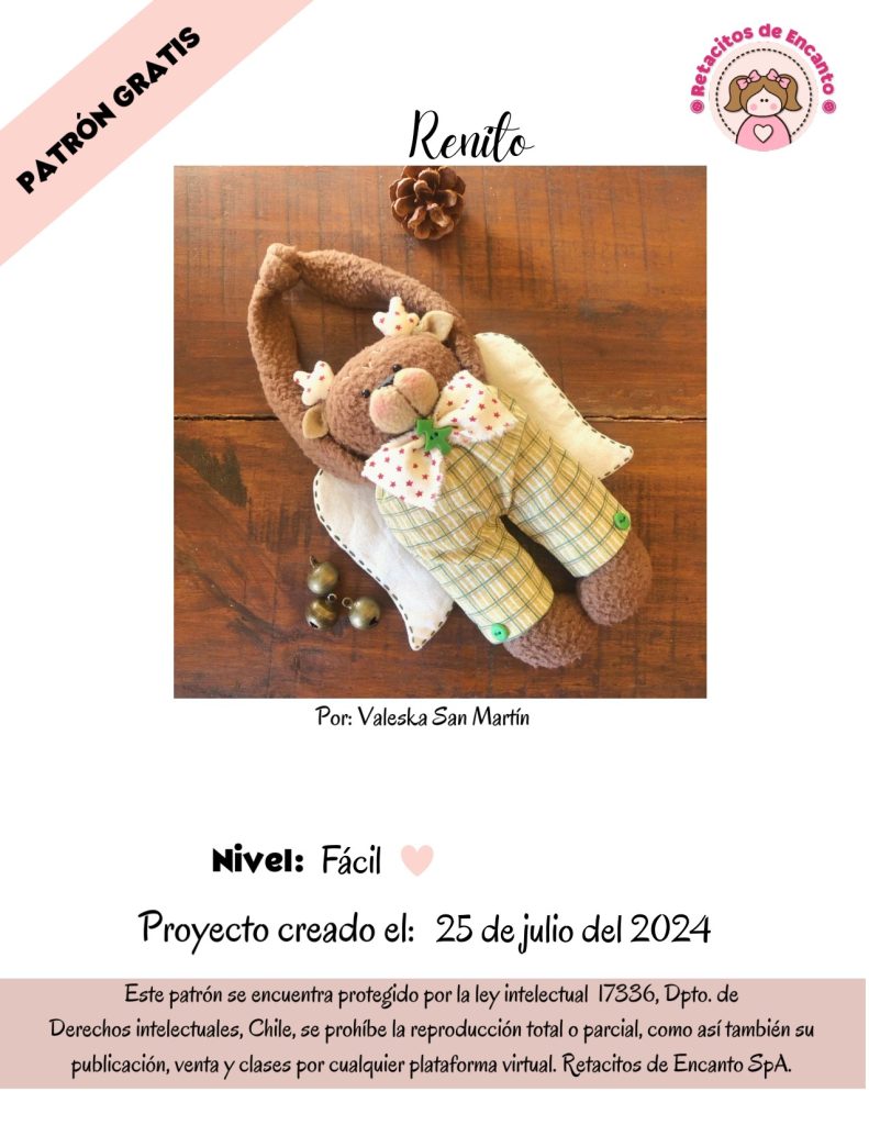 Renito, o enfeite de porta perfeito para o Natal - molde parte 1