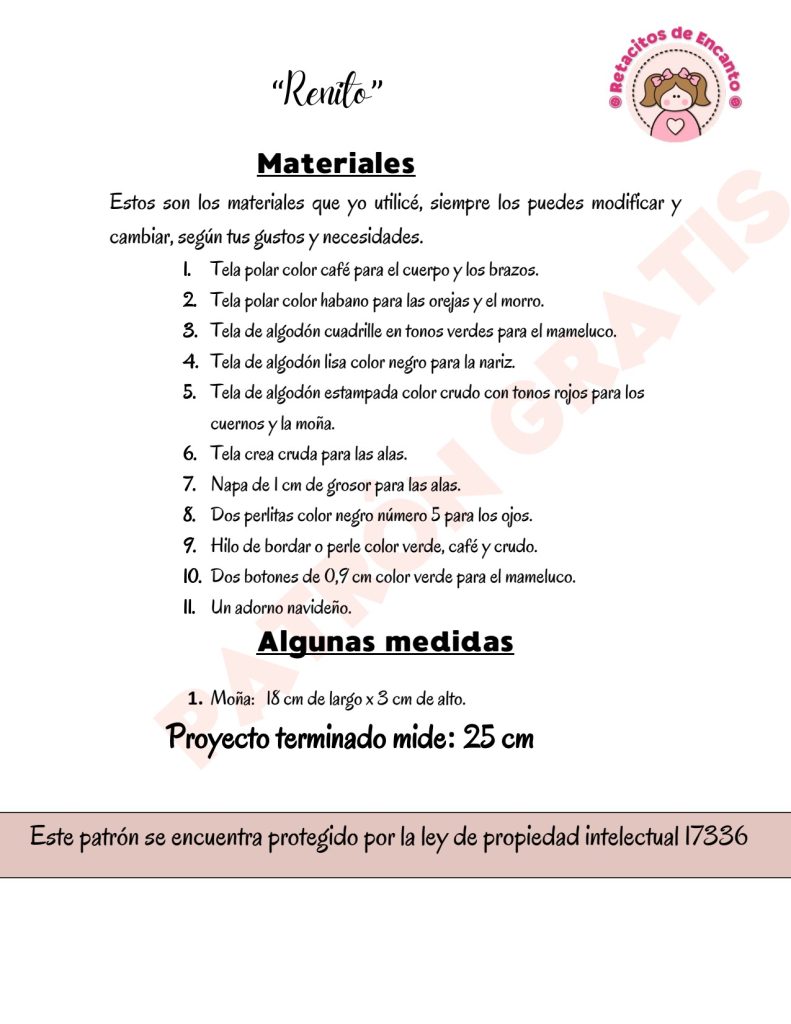 Renito, o enfeite de porta perfeito para o Natal - molde parte 2