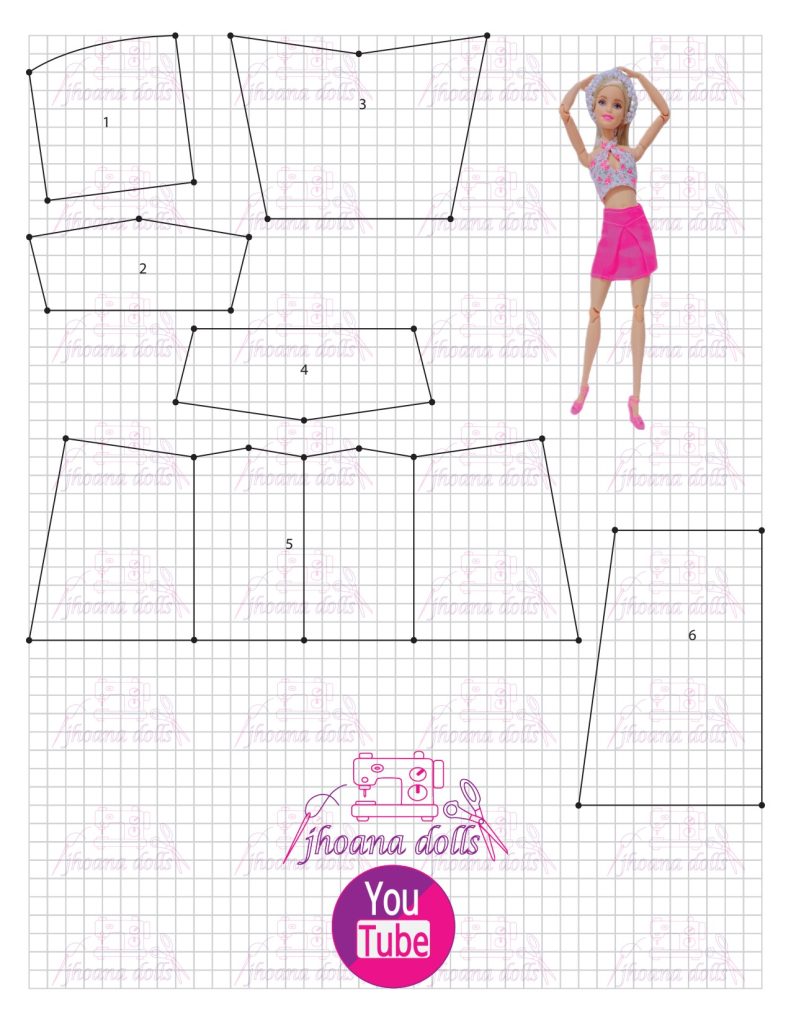 Saia e top para Barbie - molde parte 1