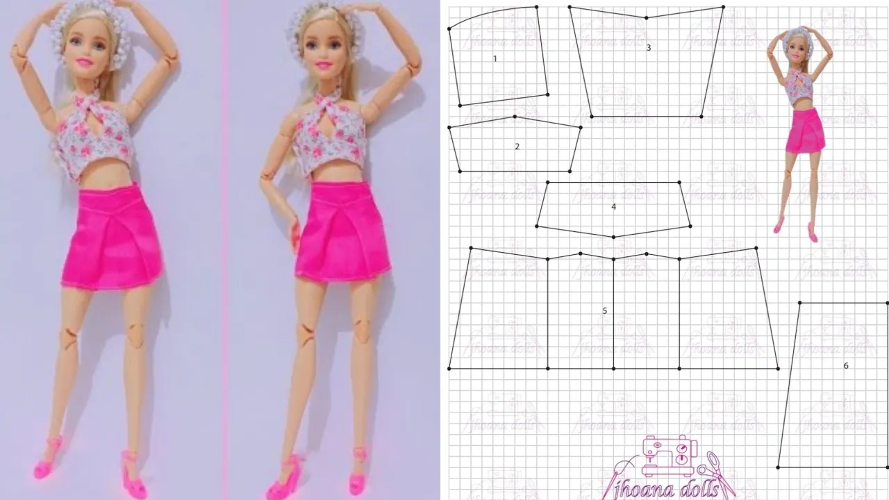 Saia e top para Barbie