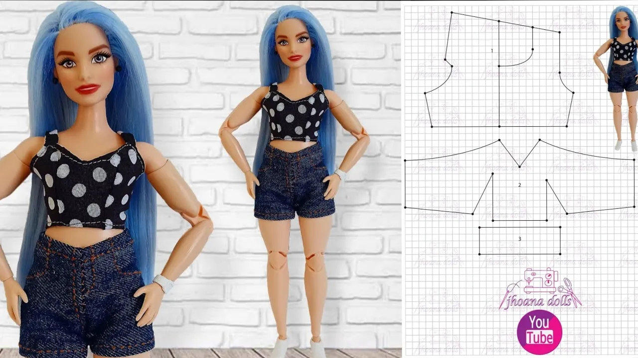Short e cropped para Barbie Curvy