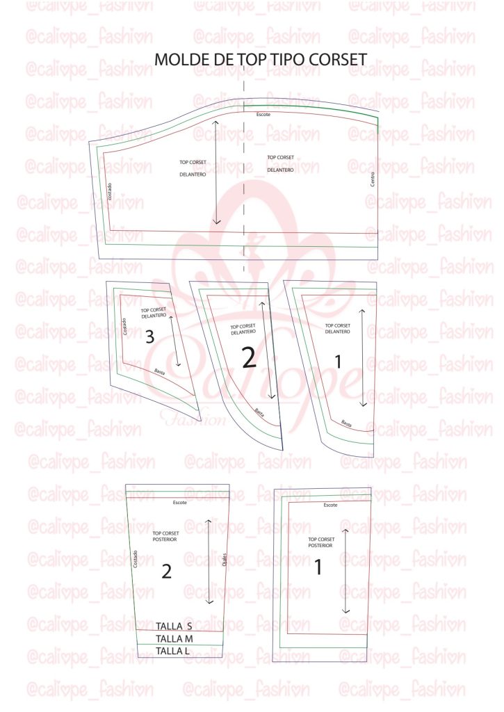Top corset – modelagem, corte e costura - molde parte 1