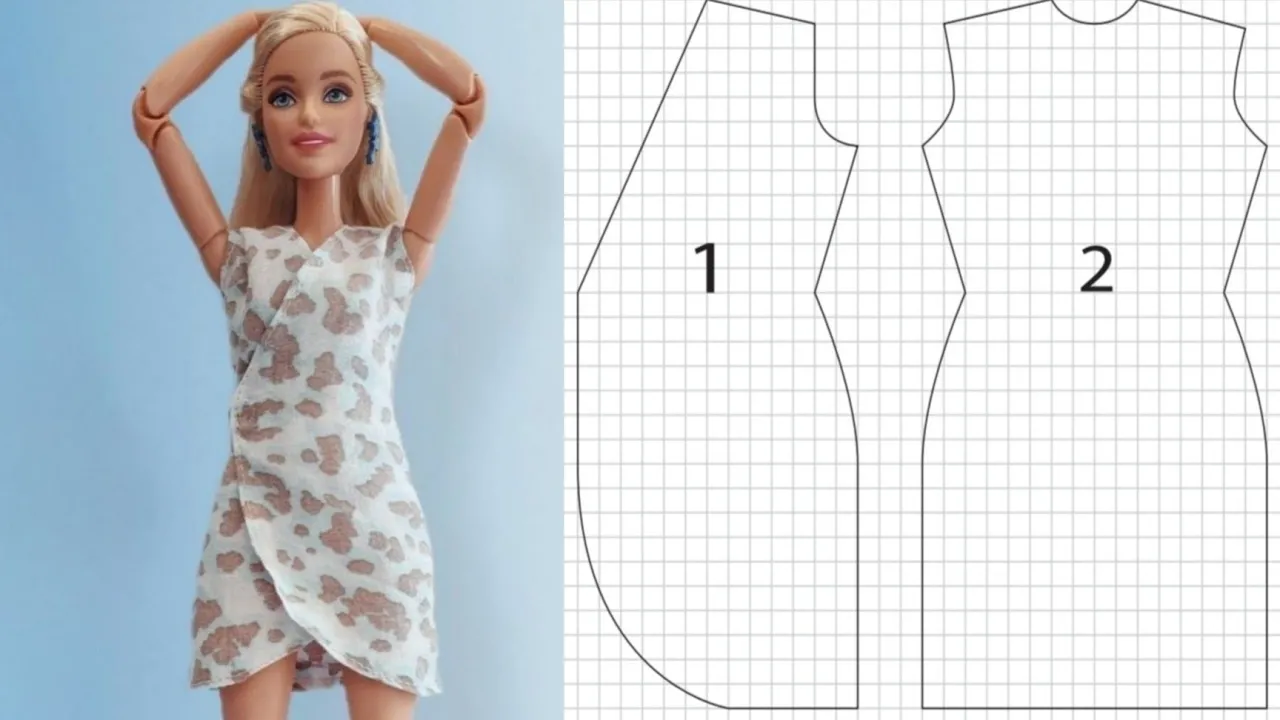 Vestido assimétrico para Barbie modelo 77