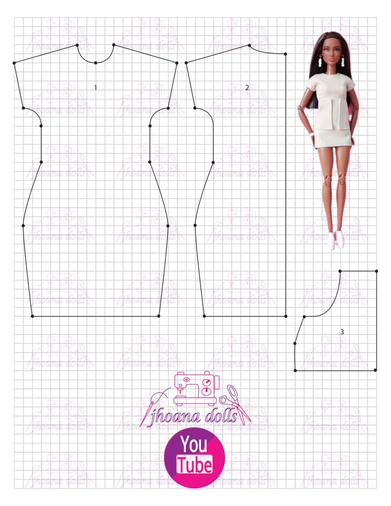 Vestido cargo para Barbie - molde parte 1