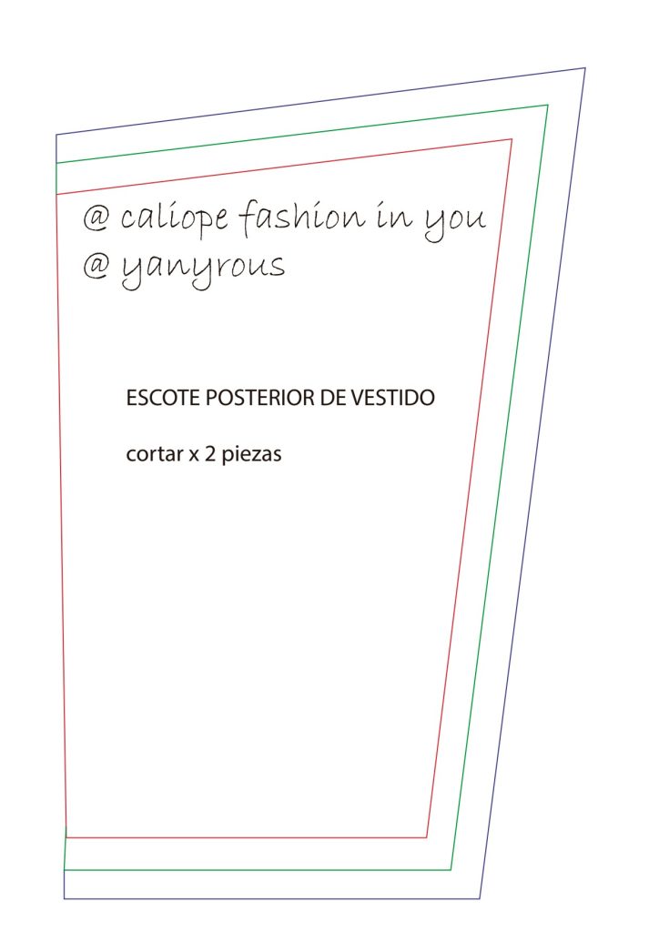 Vestido com decote reto e alças parte 2 - molde parte 3