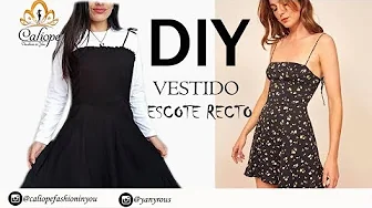 Vestido com decote reto e alças parte 2