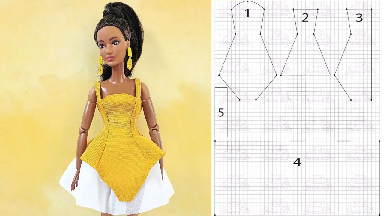 Vestido com tule para Barbie