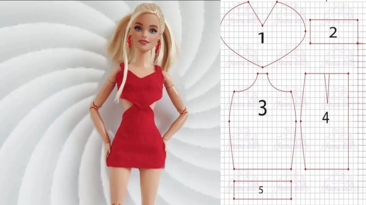 Vestido coração para Barbie