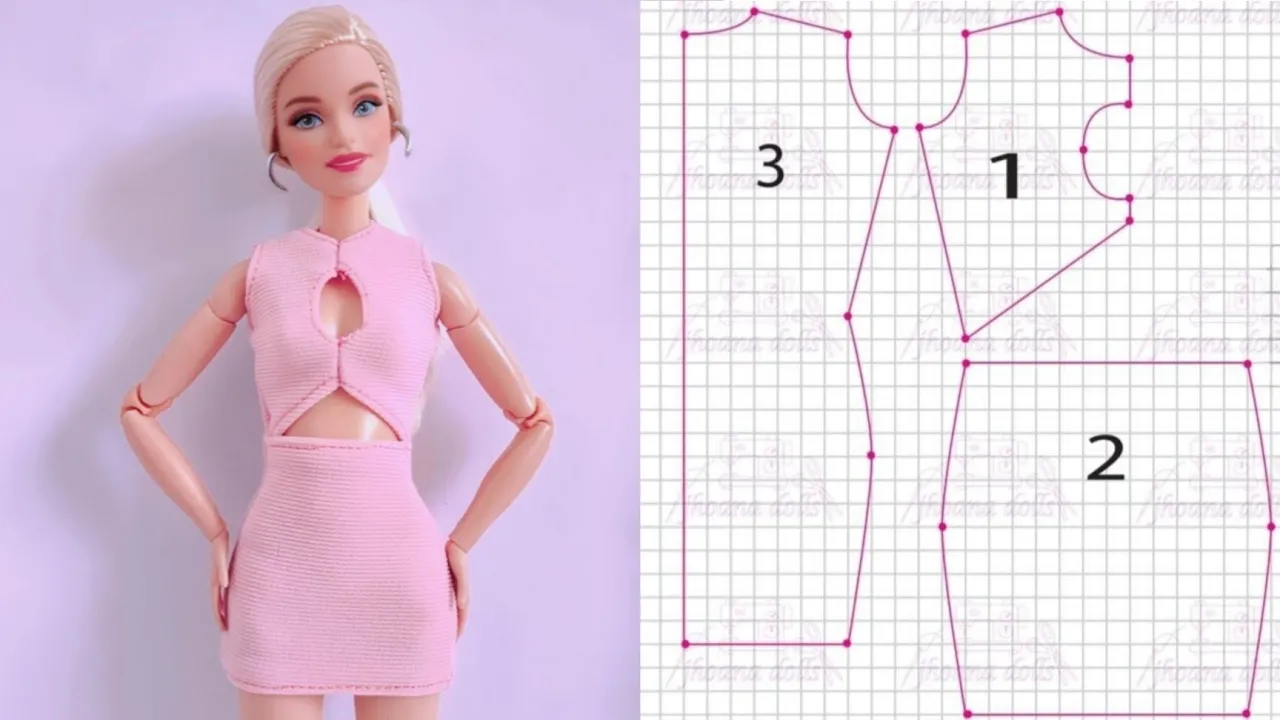 Vestido curto para Barbie modelo 97