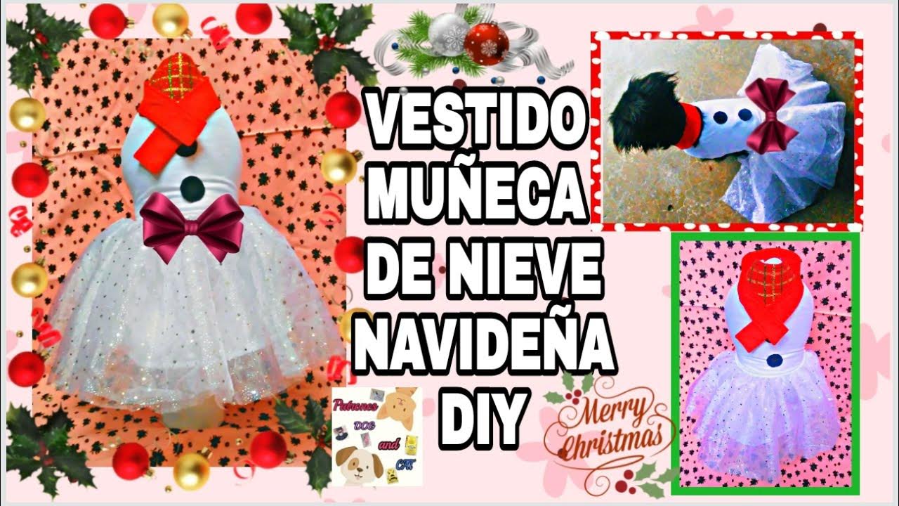 Vestido de boneca de neve para cachorrinha