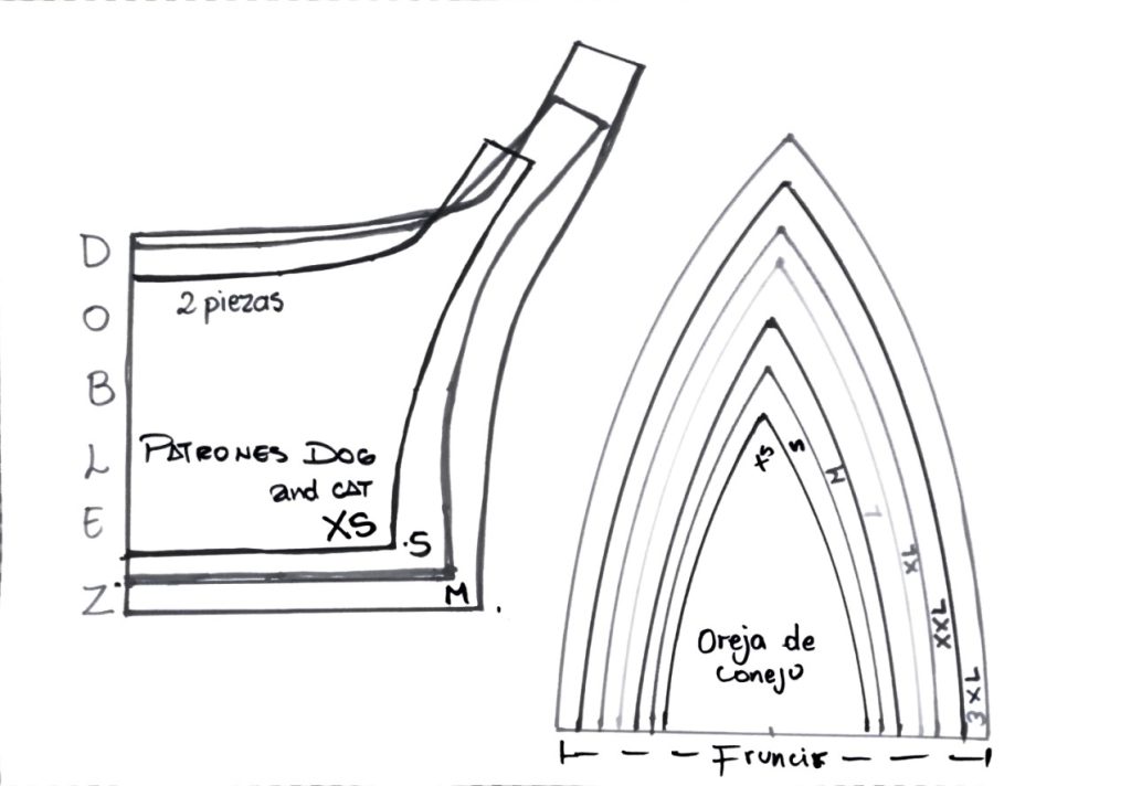 Vestido de coelhinha para cachorro - molde parte 6