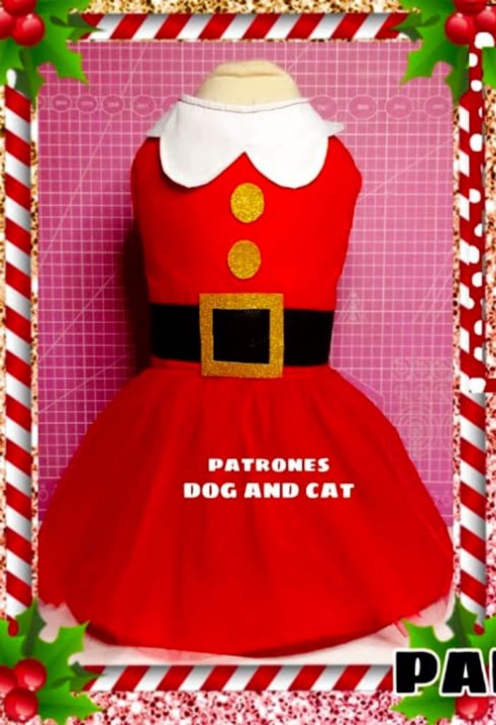Vestido de Mamãe Noel para cachorrinha parte 2 - molde parte 7