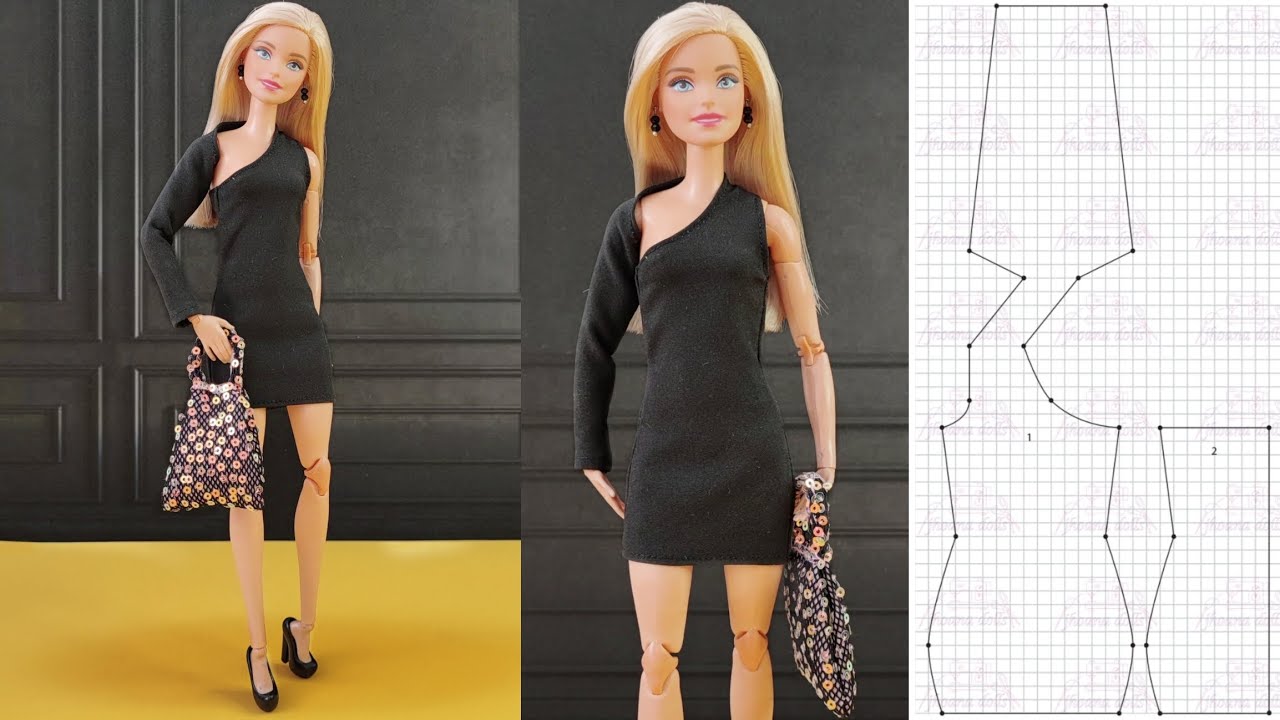 Vestido de uma manga só para Barbie