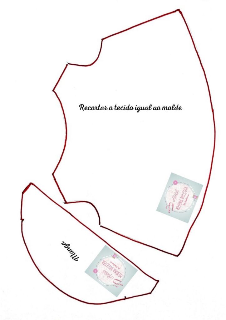 Vestido dupla face para boneca Tilda - molde parte 3
