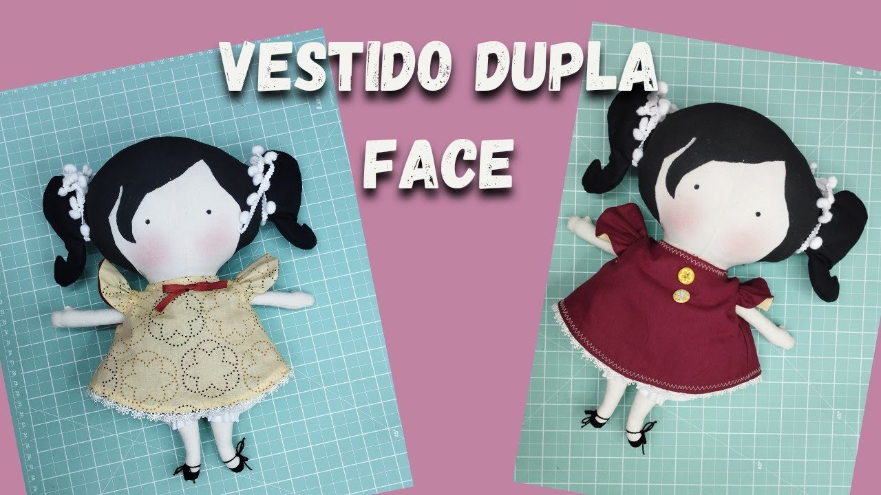Vestido dupla face para boneca Tilda