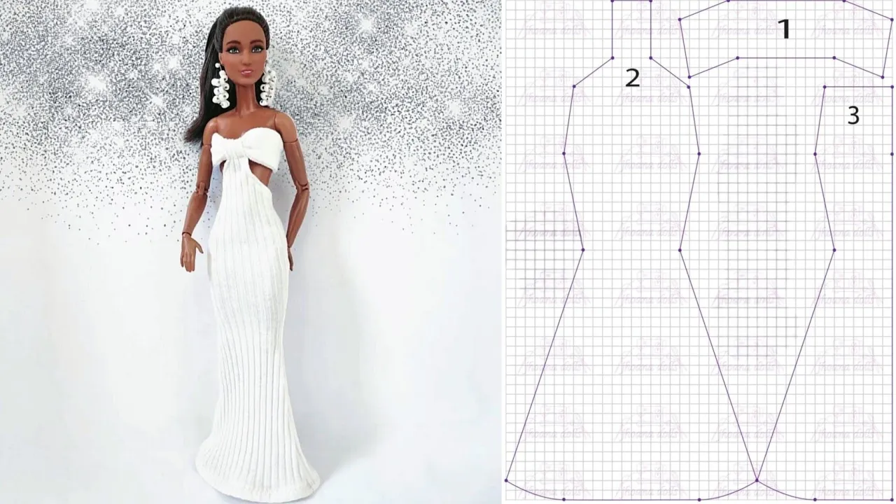 Vestido longo para Barbie modelo 98