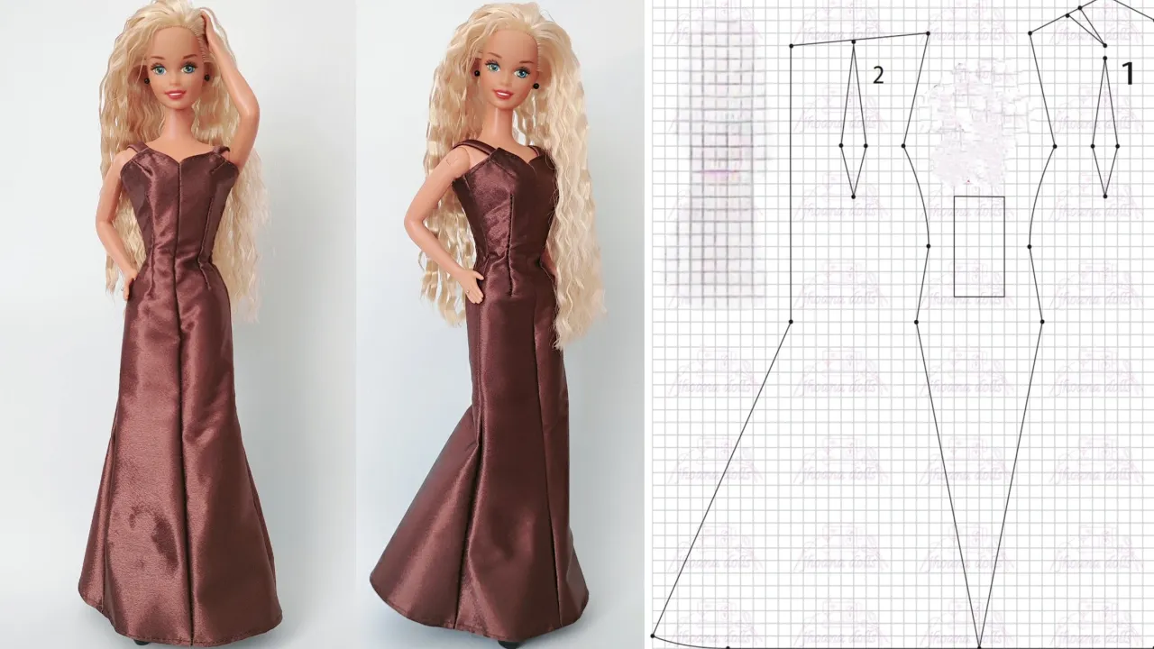 Vestido para Barbie antiga modelo 158