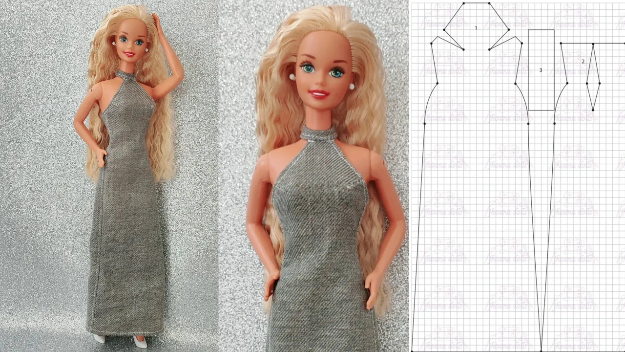 Vestido para Barbie antiga modelo 169