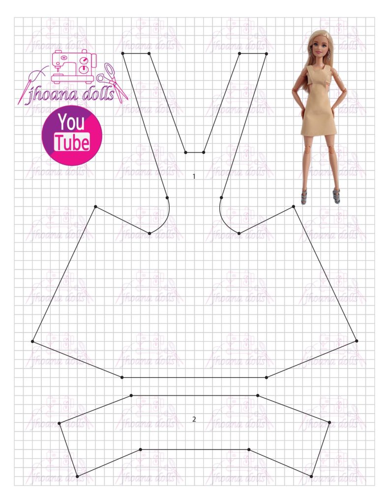 Vestido para Barbie modelo 95 - molde parte 1