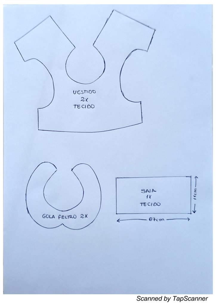 Vestido para boneca passo a passo - molde parte 1