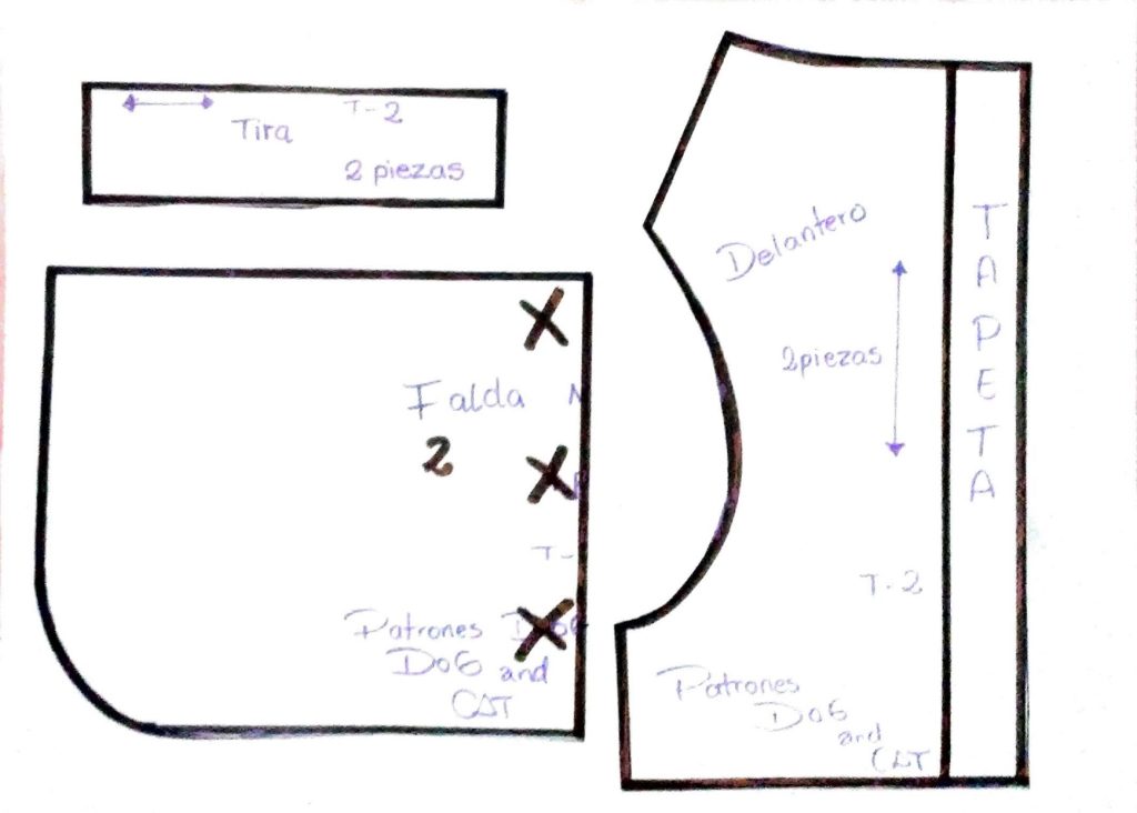 Vestido para cachorrinha e gatinha tamanho 2 - molde parte 1