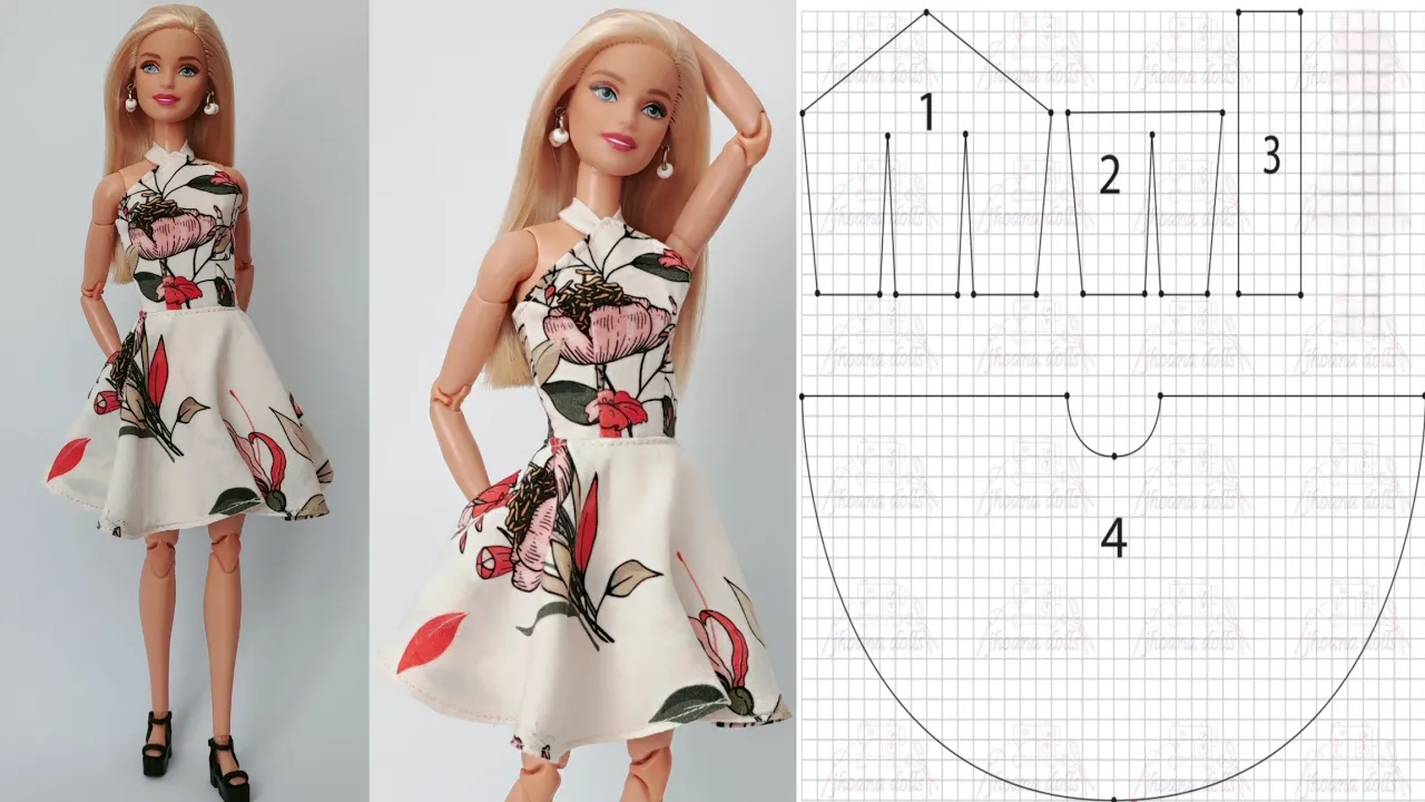 Vestido rodado para Barbie