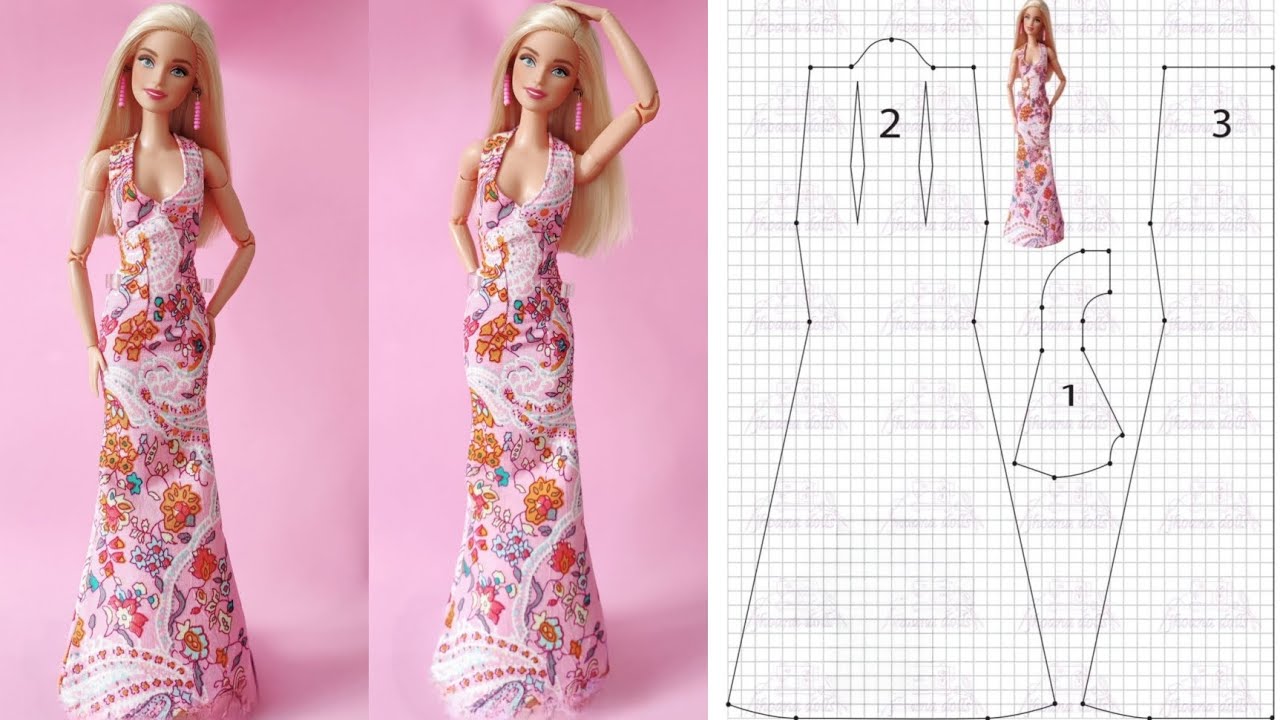 Vestido sereia para Barbie modelo 120