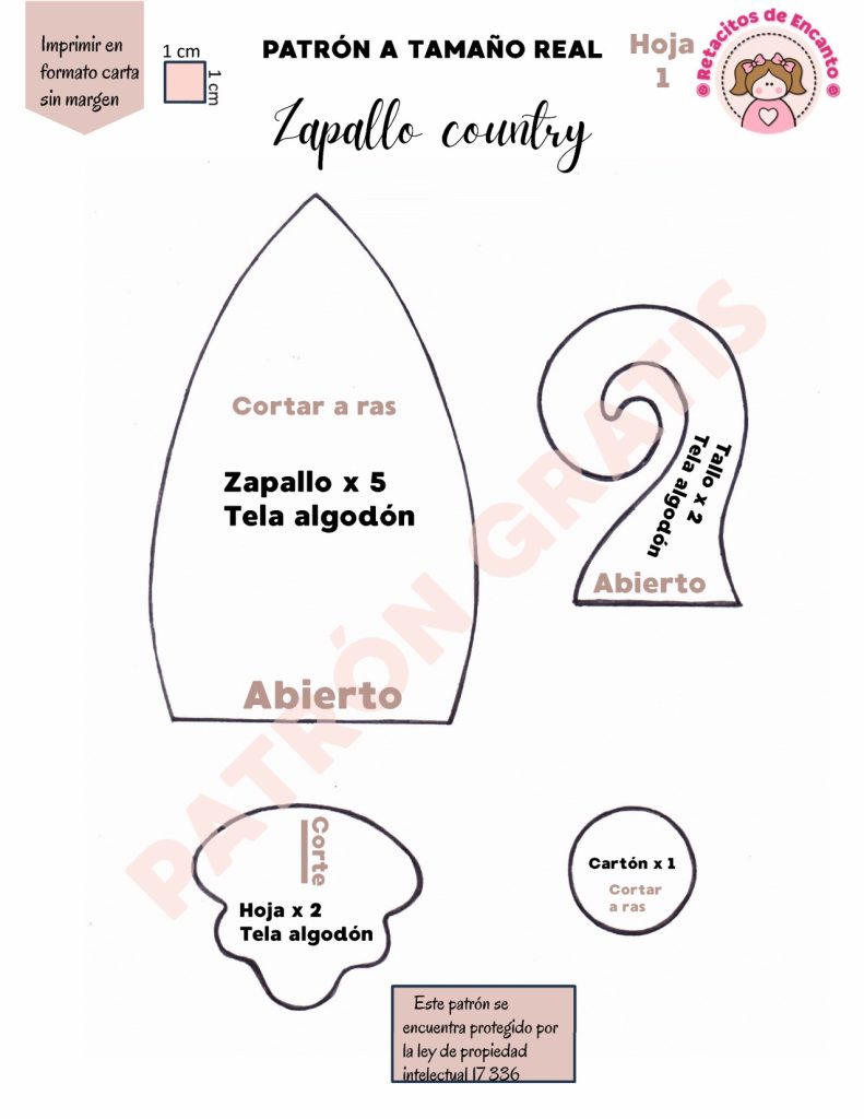 Abóbora de tecido estilo country com detalhes pintados - molde parte 3