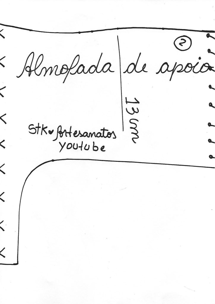 Almofada de apoio infantil para carro - molde parte 2