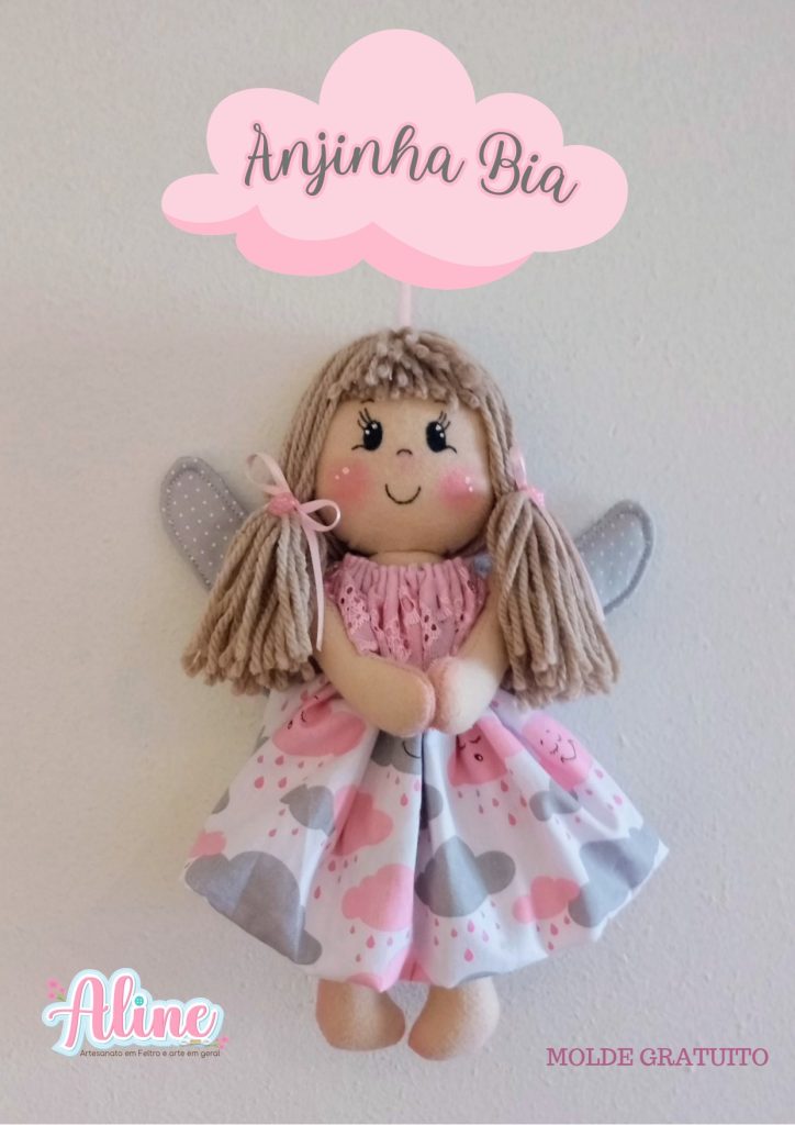 Anjinha Bia para decoração de quarto infantil - molde parte 1