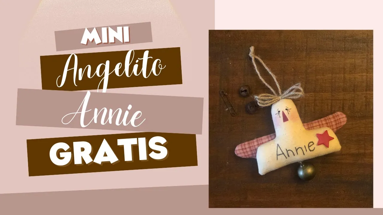 Anjinho Annie de tecido estilo country primitivo